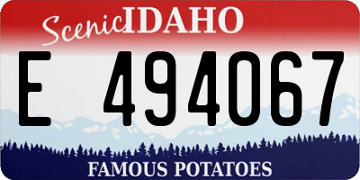 ID license plate E494067