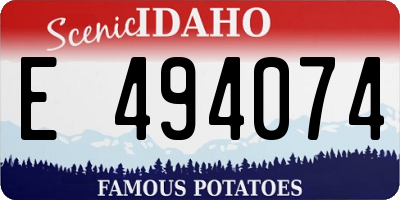 ID license plate E494074
