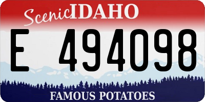 ID license plate E494098