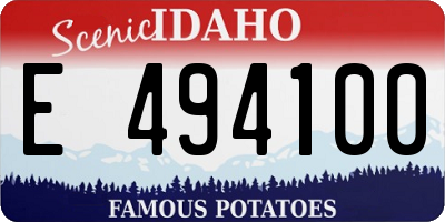 ID license plate E494100