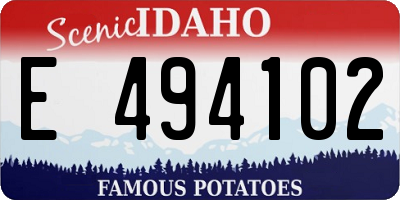 ID license plate E494102