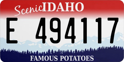 ID license plate E494117