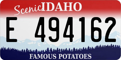 ID license plate E494162