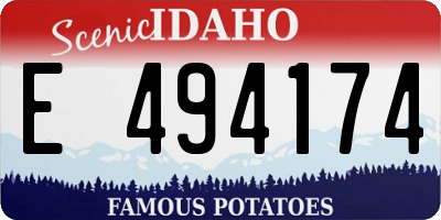 ID license plate E494174