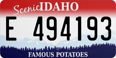 ID license plate E494193