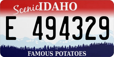 ID license plate E494329