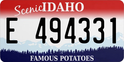 ID license plate E494331
