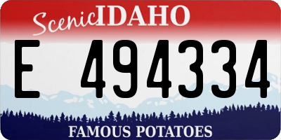 ID license plate E494334