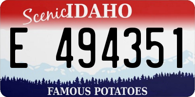 ID license plate E494351