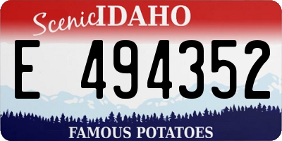 ID license plate E494352