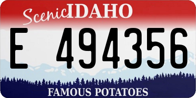 ID license plate E494356