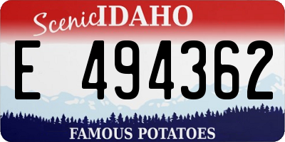 ID license plate E494362
