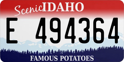 ID license plate E494364