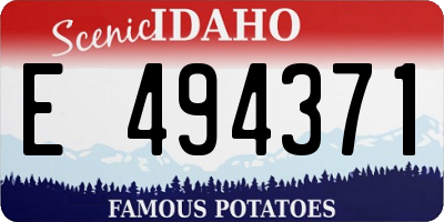 ID license plate E494371