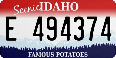 ID license plate E494374
