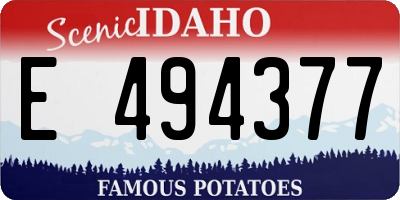 ID license plate E494377