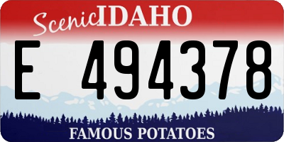 ID license plate E494378