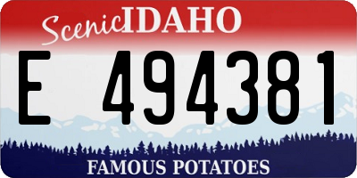 ID license plate E494381