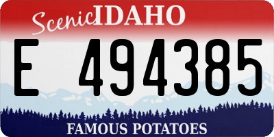 ID license plate E494385