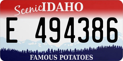 ID license plate E494386