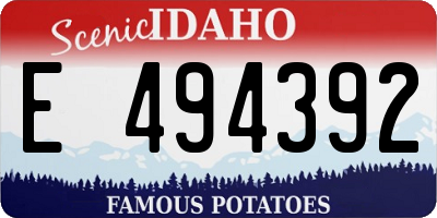 ID license plate E494392