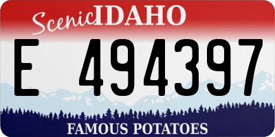 ID license plate E494397
