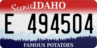 ID license plate E494504