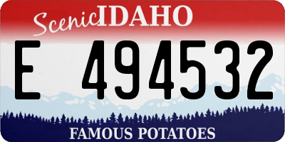 ID license plate E494532