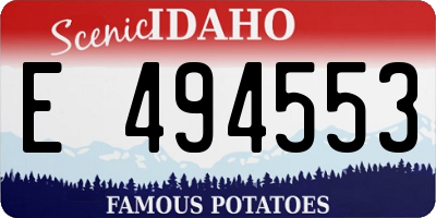 ID license plate E494553