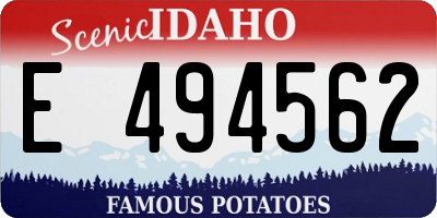 ID license plate E494562