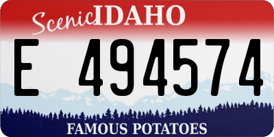 ID license plate E494574