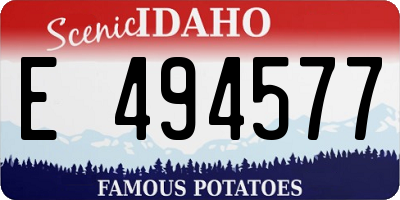 ID license plate E494577