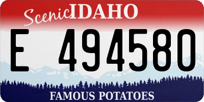 ID license plate E494580