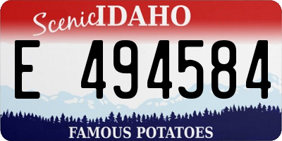 ID license plate E494584