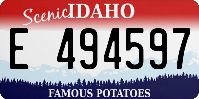 ID license plate E494597