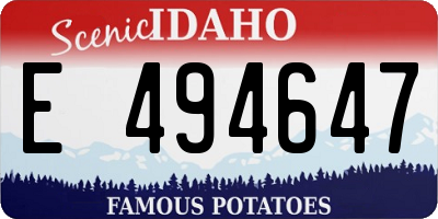 ID license plate E494647