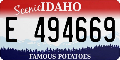 ID license plate E494669