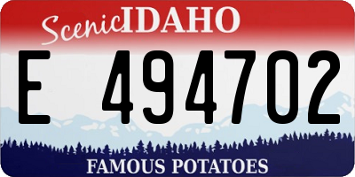 ID license plate E494702