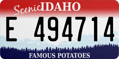 ID license plate E494714