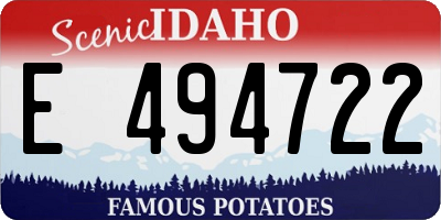 ID license plate E494722