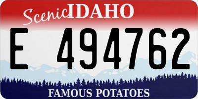 ID license plate E494762