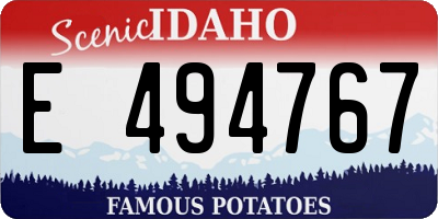 ID license plate E494767