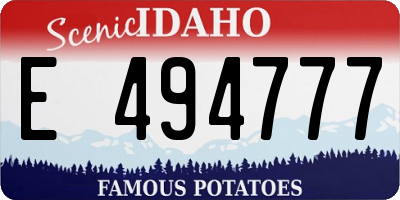 ID license plate E494777