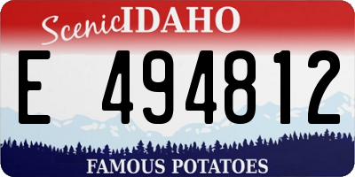 ID license plate E494812
