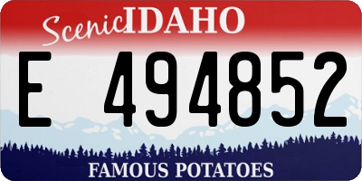 ID license plate E494852