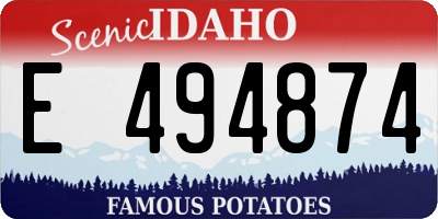 ID license plate E494874