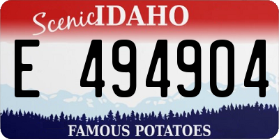 ID license plate E494904