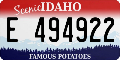ID license plate E494922
