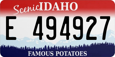 ID license plate E494927