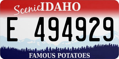 ID license plate E494929